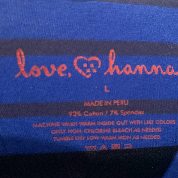 Love, Hanna blue stripe size large dress - Picture 2 of 4